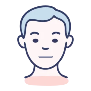 Front view illustration of a relaxed face with the lips comfortably closed